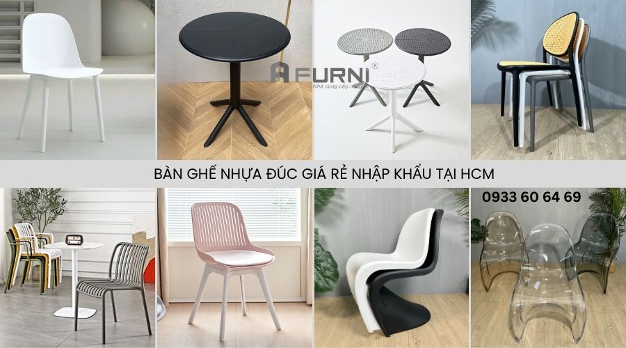 Bàn ghế nhựa đúc giá rẻ nhập khẩu tại HCM