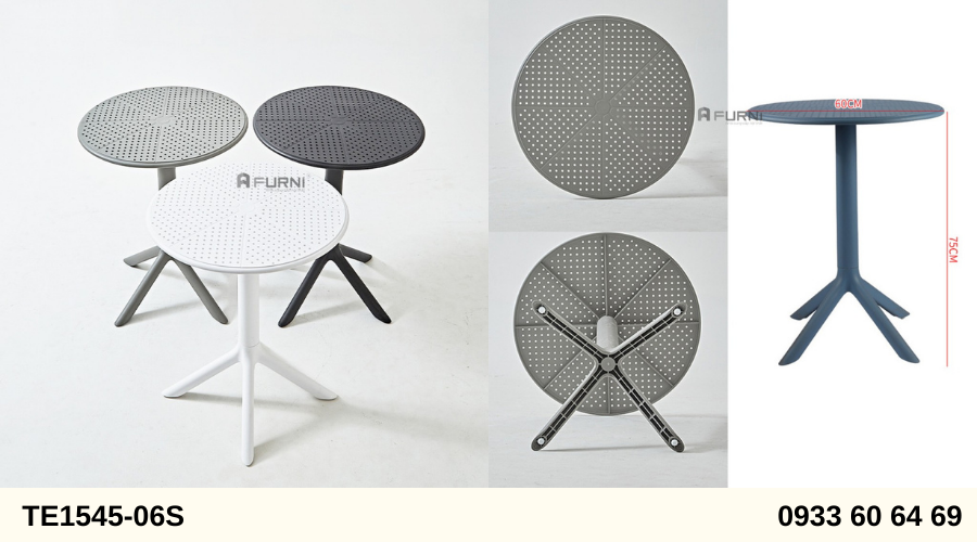 Bàn tiếp khách tròn nhựa đúc TE1545-06S