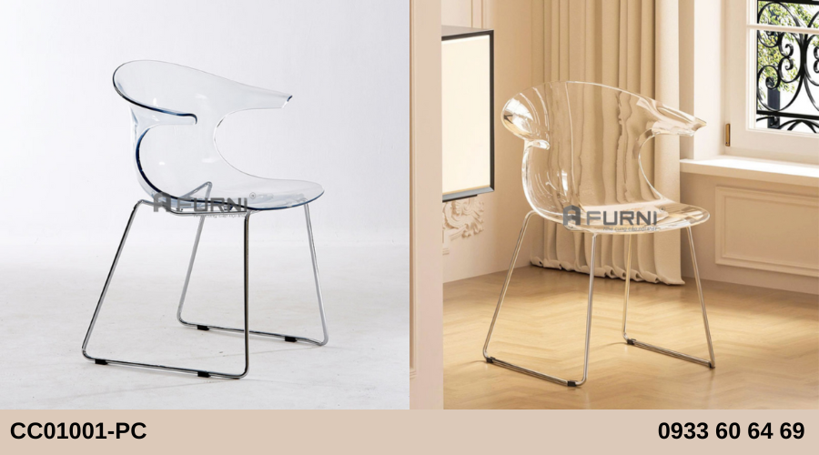 Ghế ăn nhựa trong suốt hiện đại CC01001-PC