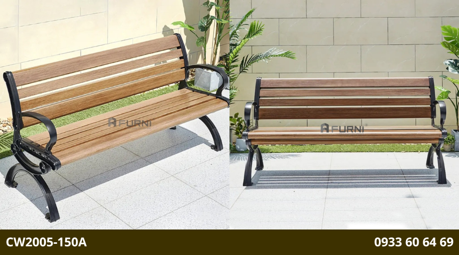 Ghế băng dài công viên có lưng tựa nhập khẩu CW2005-150A