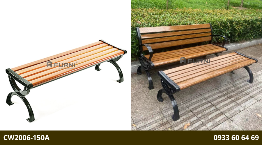 Ghế băng chờ ngoài trời không lưng khung nhôm nhập khẩu CW2006-150A
