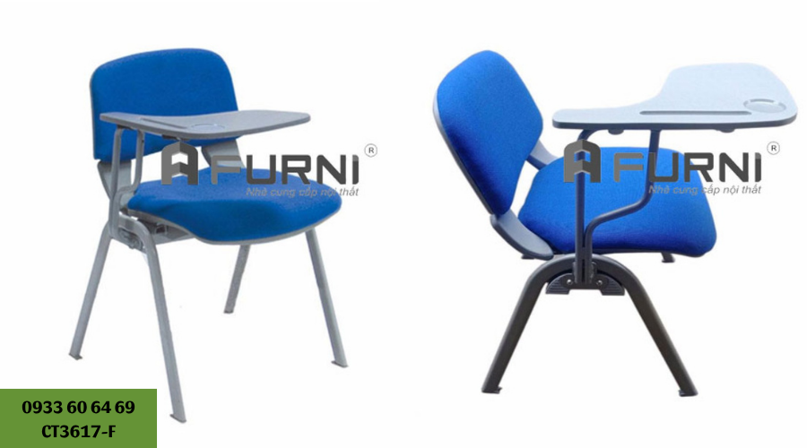 Ghế đào tạo nệm vải có bàn viết CT3617-F