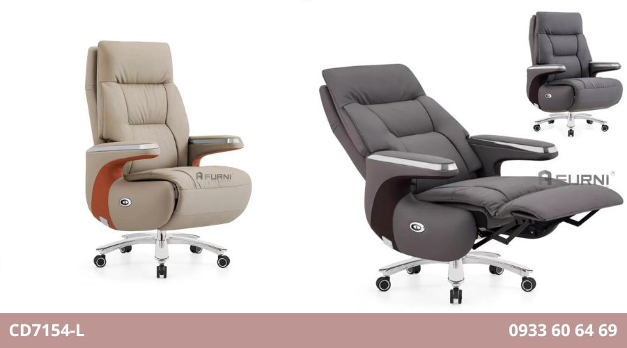 Ghế lãnh đạo chất liệu da thật nhập khẩu cao cấp CD7154-L