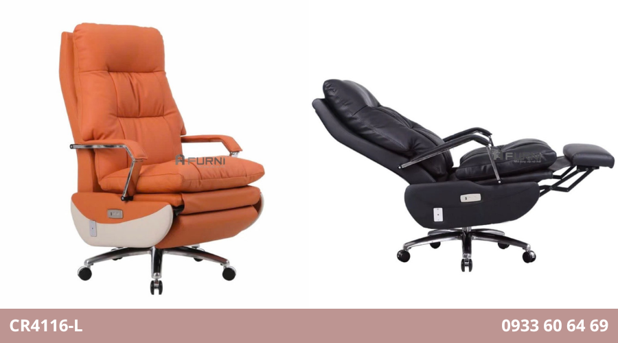 Ghế giám đốc da thật ngả nằm điều chỉnh điện CR4116-L