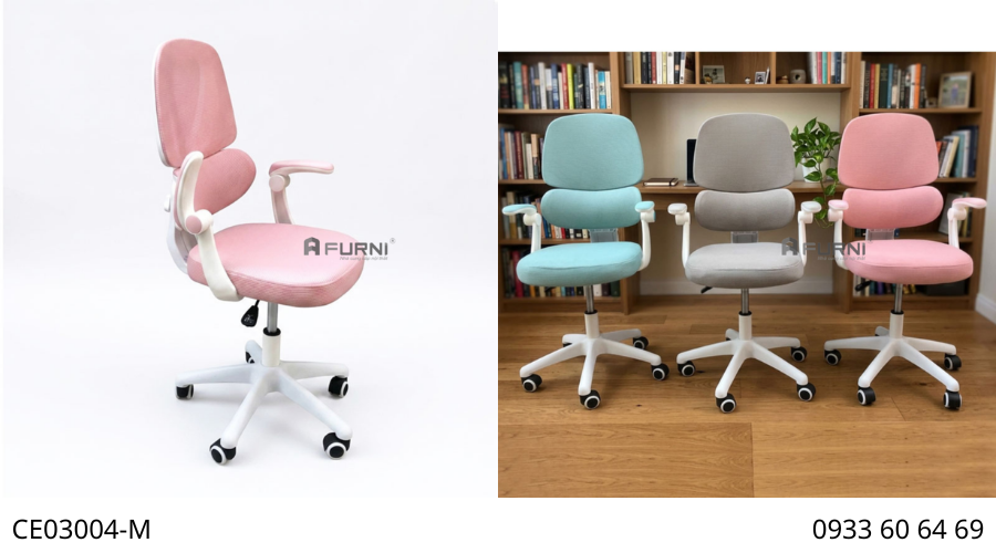 Ghế học sinh hỗ trợ cột sống có tay điều chỉnh lên xuống CE03004-M