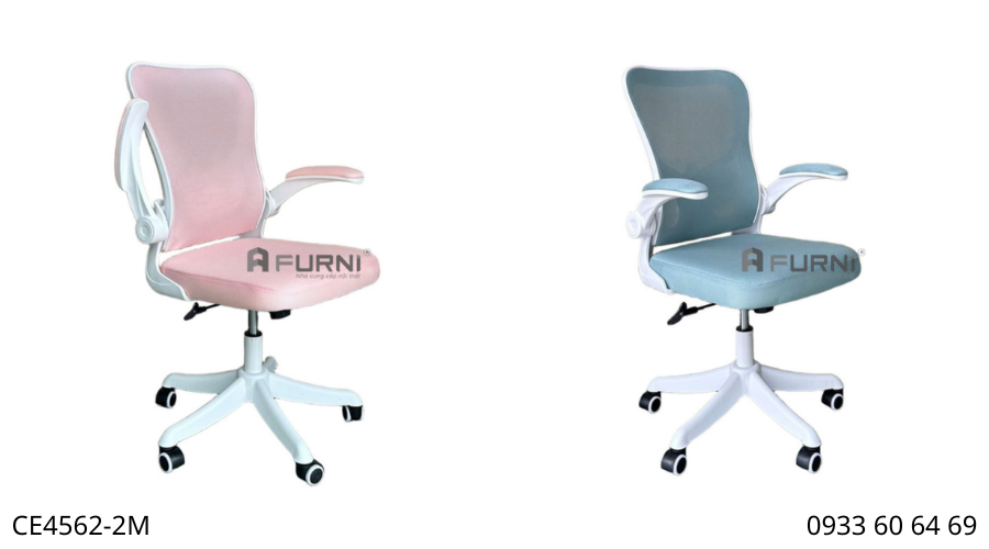 Ghế học sinh khung trắng lưng lưới nệm vải CE4562-2M