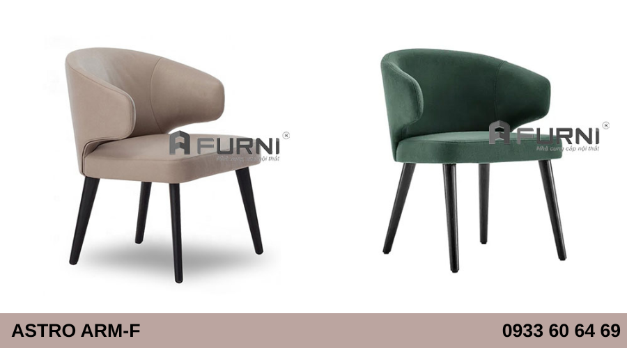 Ghế phòng ăn Astro Arm bọc vải có tay chân gỗ cao cấp 