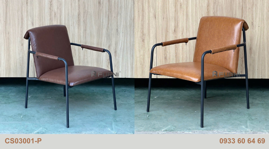 Ghế sofa cafe có tay chân sắt nhỏ gọn CS03001-P