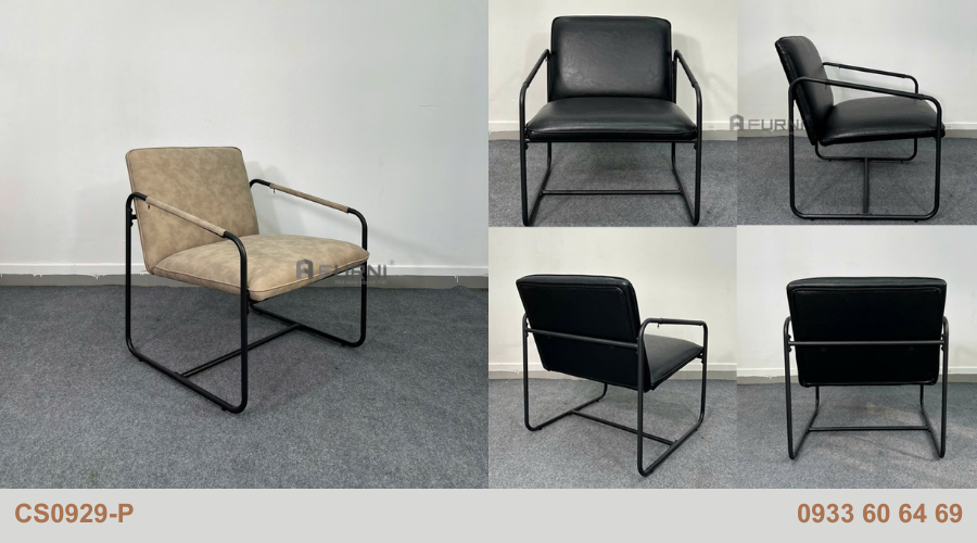 Ghế sofa tiếp khách nhỏ gọn bọc nệm PU nhập khẩu CS0929-P