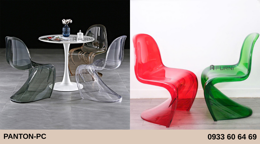 Ghế tiếp khách nhựa trong suốt nhiều màu hiện đại PANTON-PC