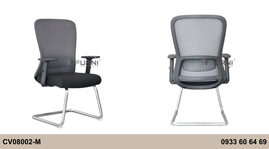 Ghế văn phòng chân quỳ lưng lưới tay chữ T hiện đại CV08002-M