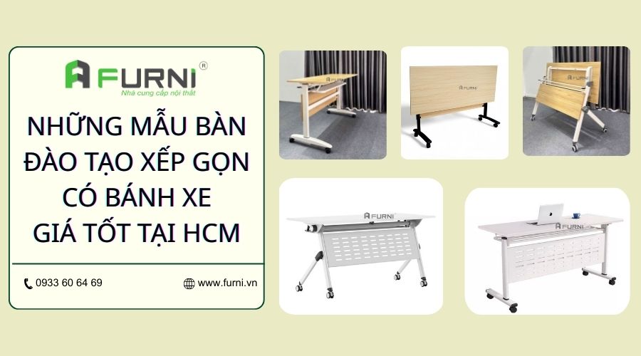 Những mẫu bàn đào tạo xếp gọn có bánh xe giá tốt tại HCM
