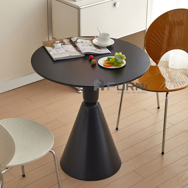 Bàn cafe mặt gỗ chân sắt tĩnh điện TE-Korin-08W