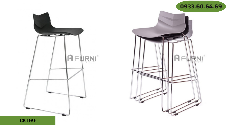 Ghế bar đảo bếp cao cấp có thể xếp chồng CB Leaf