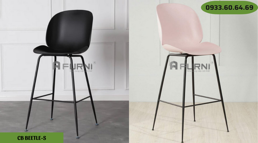 Ghế bar thân nhựa tựa lưng cao CB-Beetle-S