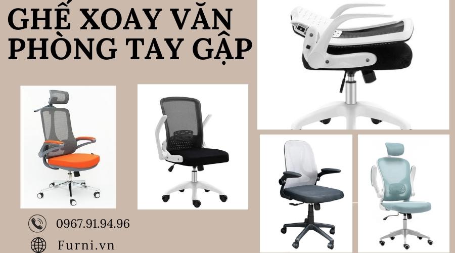 Ghế xoay văn phòng tay gập bền đẹp Tp hcm 