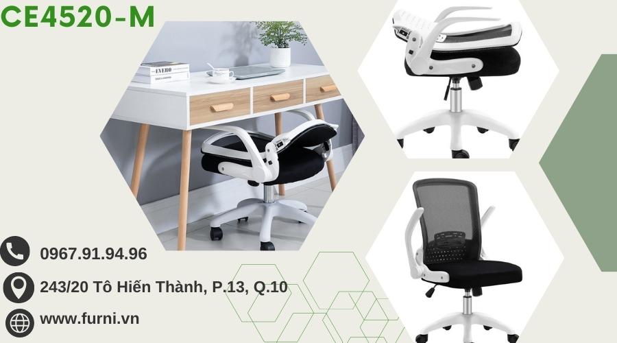 Ghế xoay văn phòng tay gập xếp gọn tiện lợi tphcm CE4520-M