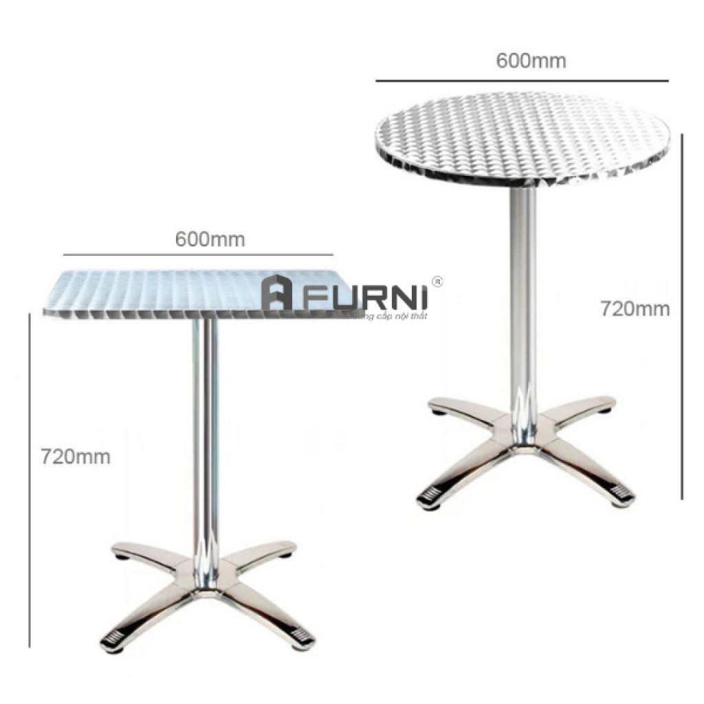 Bàn khung nhôm mặt inox cao cấp TE07001-06N