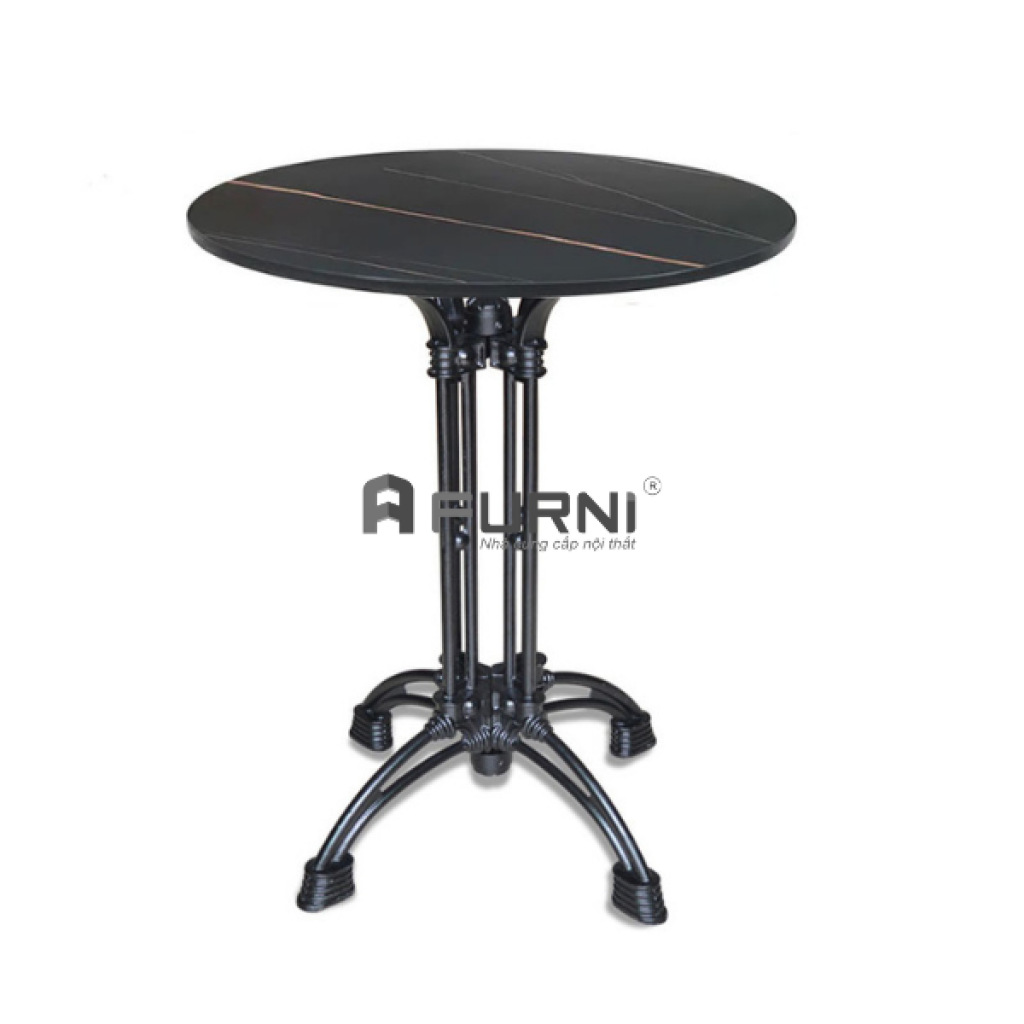 Bàn cafe mặt đá tròn chân kim loại TE07003A-08E