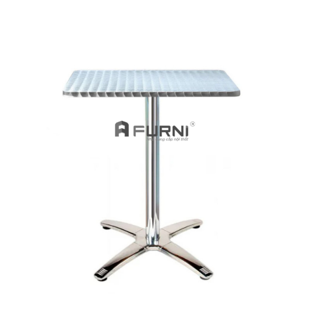 Bàn cafe ngoài trời mặt inox