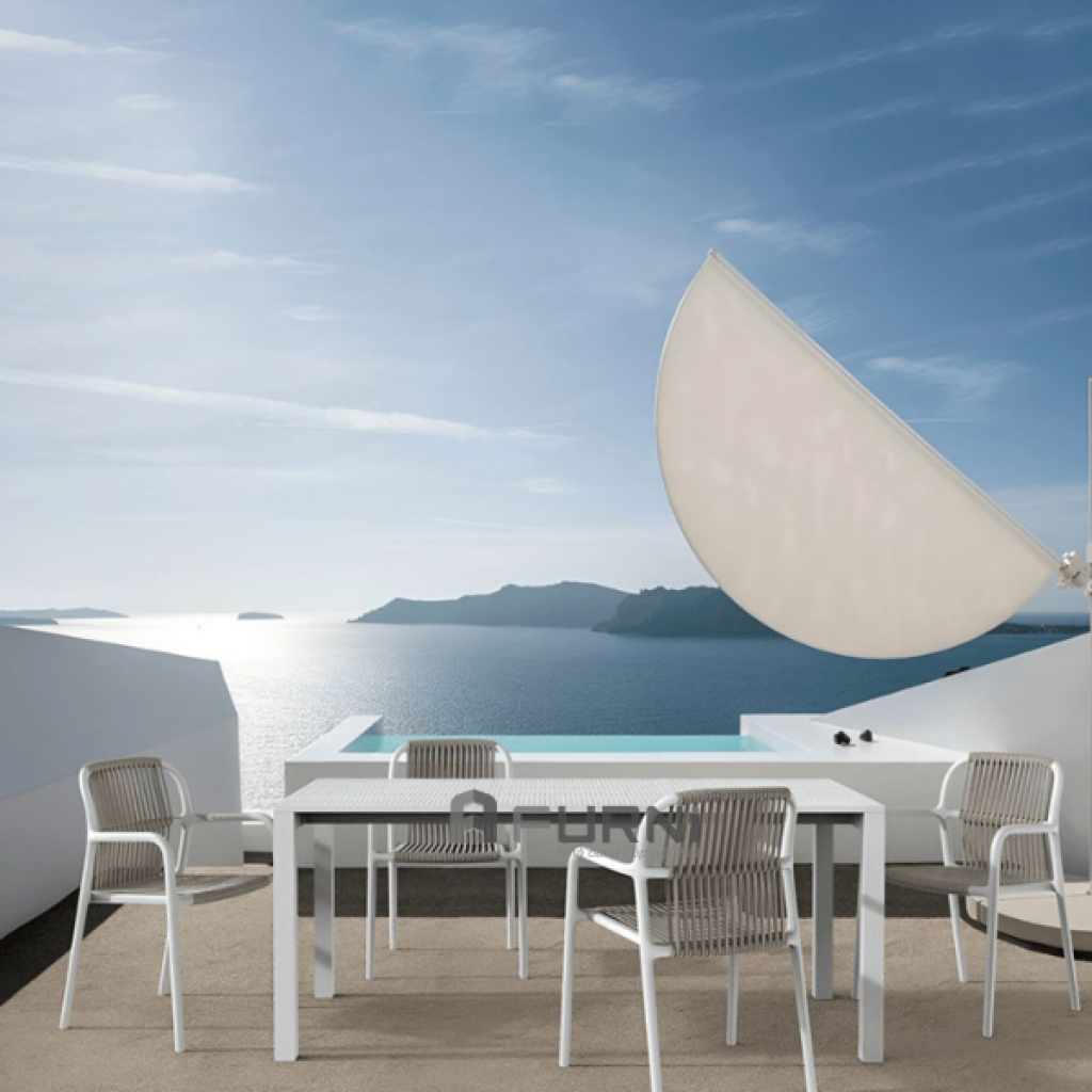 Bàn nhà hàng ngoài trời màu trắng hiện đại TN10001-18S