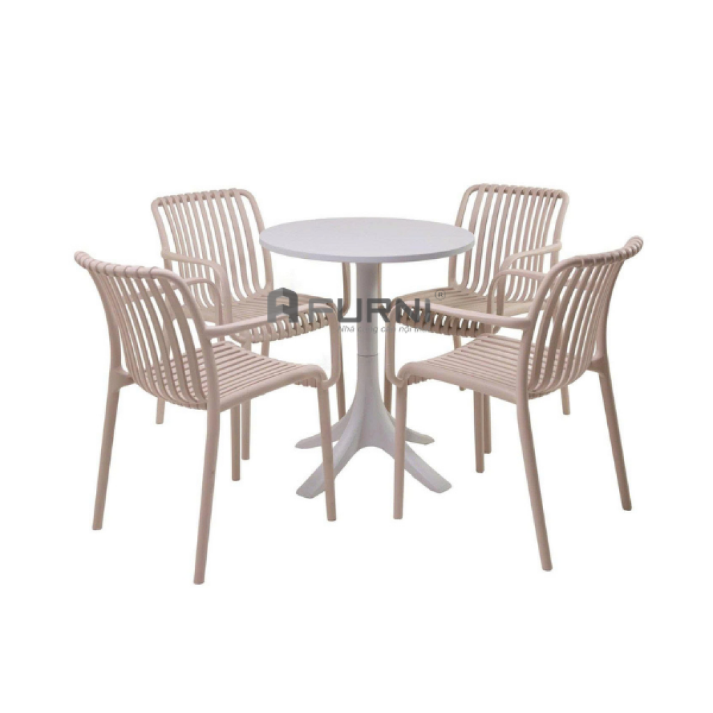 Bộ bàn ghế cafe nhựa đúc