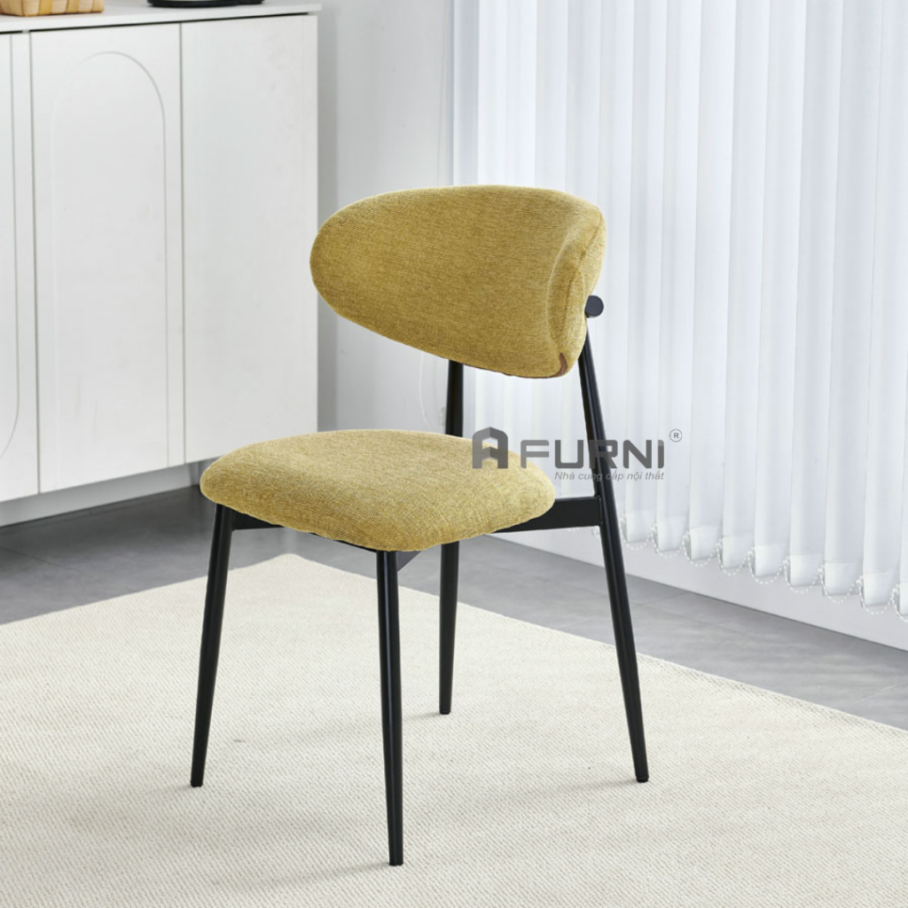Ghế phòng ăn bọc nệm chân sắt LEO 12A-F