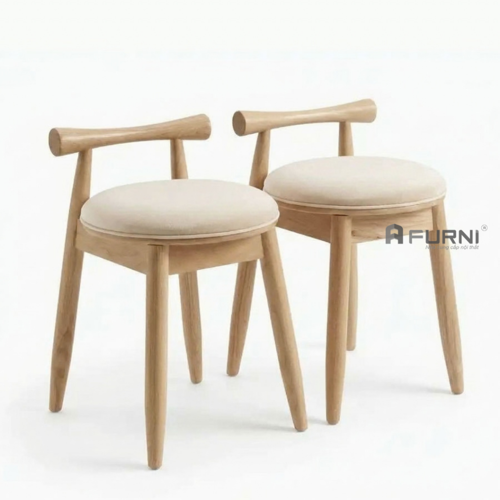 Ghế ăn tựa lưng ngắn có nệm