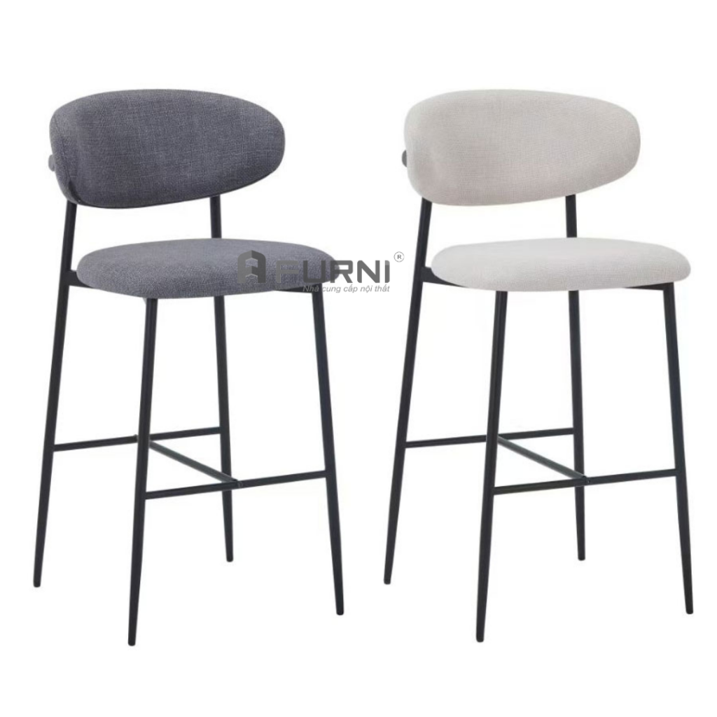 Ghế quầy bar cố định chân sắt CB LEO 12A-75F