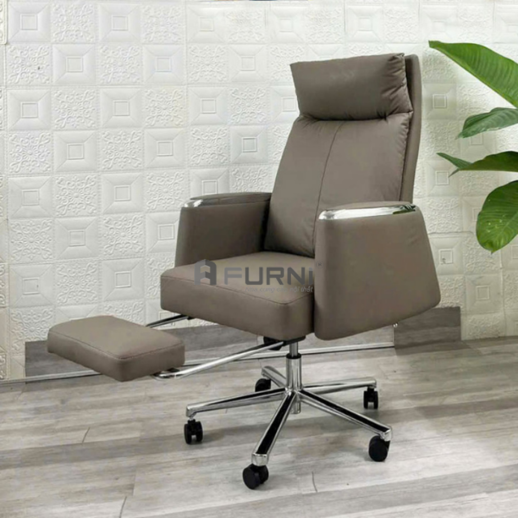 Ghế giám đốc nệm da có gác chân CR07001-P
