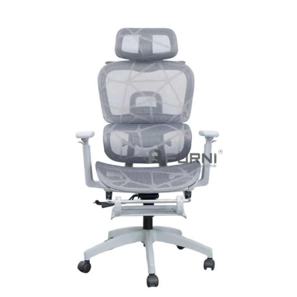 Ghế công thái học màu xám