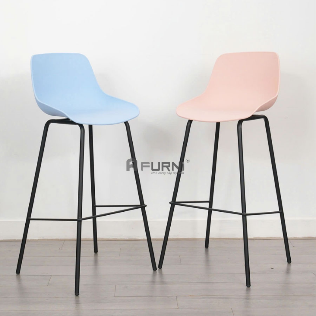 Ghế quầy bar chân sắt thân nhựa hiện đại CB01001-S