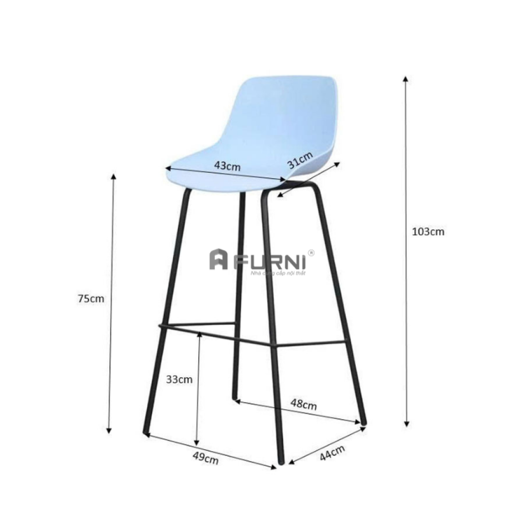Ghế quầy đảo bếp chân cố định CB01001-S