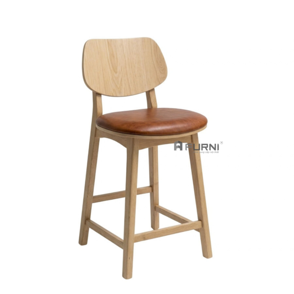 Ghế gỗ đảo bếp có nệm