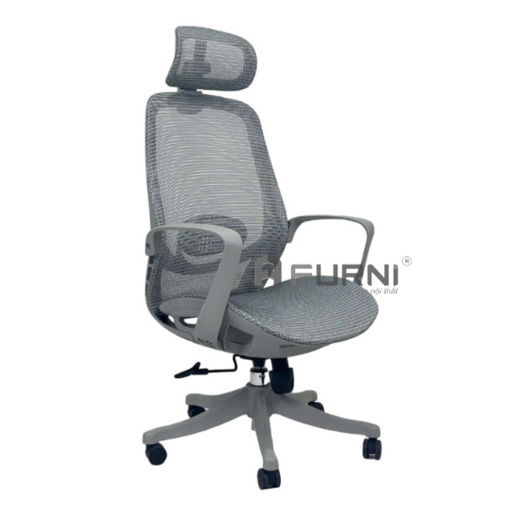 Ghế văn phòng lưới đỏ xám